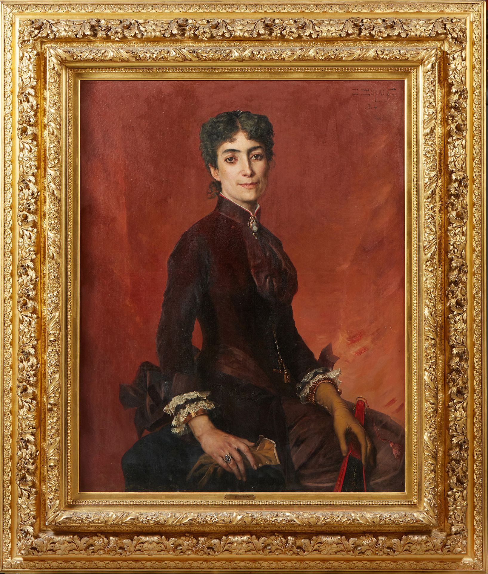 EDOUARD DUPAIN (BORDEAUX 1847 - ?) Théodore Bellemer先生的肖像
他的妻子的肖像
一对画，在他们原来的画布上
&hellip;