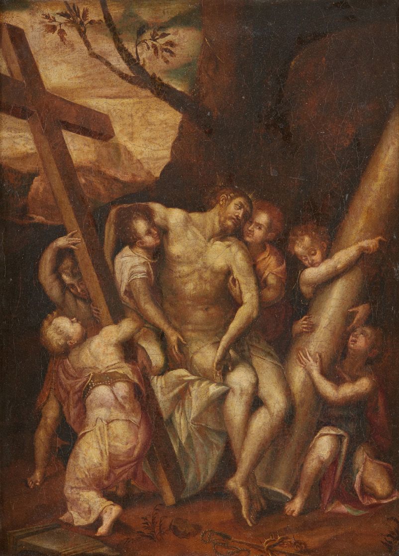 ÉCOLE ITALIENNE DU XVIIe SIÈCLE, SUIVEUR DE LELIO ORSI 从十字架上下来
帆布
40 x 29.5 cm