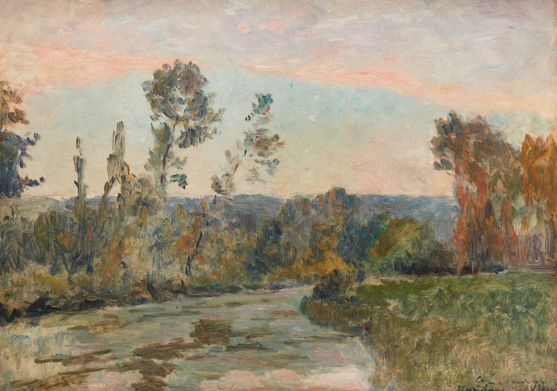 ALBERT MARIE LEBOURG (MONTFORT SUR RISLE 1849 - ROUEN 1928) Vista de un río
En s&hellip;
