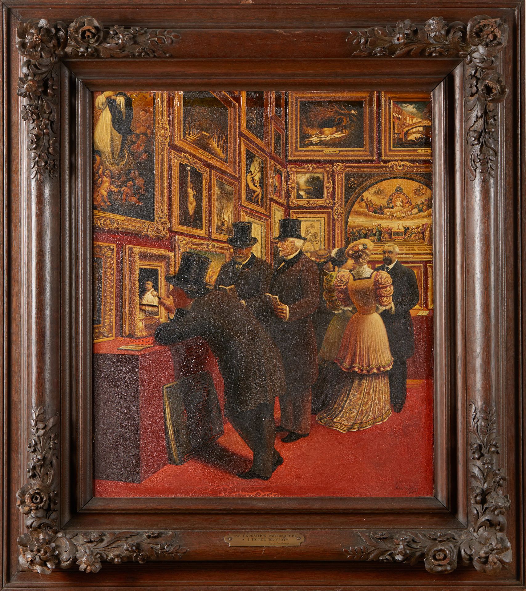 PETRUS USELDING (1849-?) 在Drouot酒店的展览
面板，一块板，没有镶板
右下角有签名和日期 Petrus Uselding / 18&hellip;