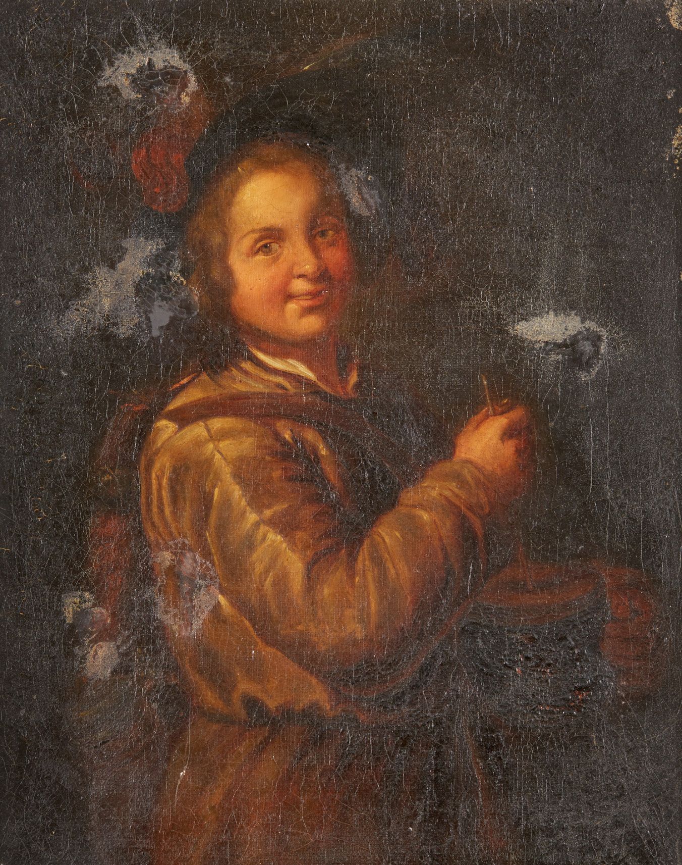 Ecole Hollandaise vers 1700 Der Rommee-Spieler
Leinwand
41 x 32,5 cm
