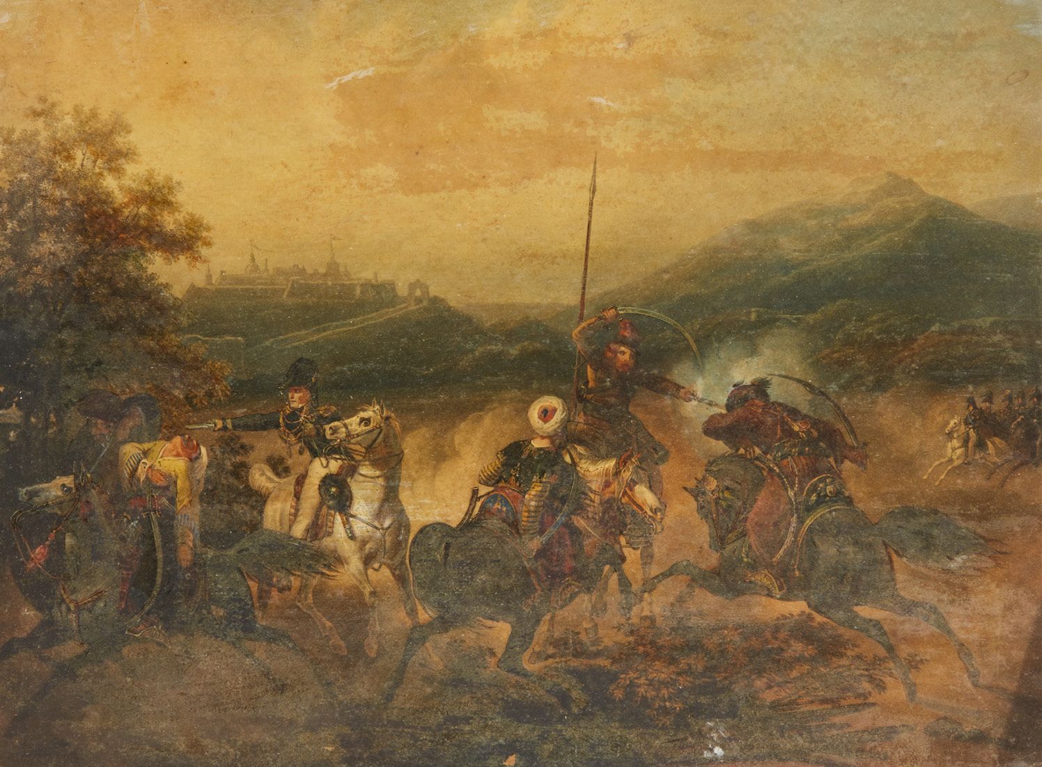ECOLE FRANCAISE DU XIXe SIÈCLE, SUIVEUR DE ANTOINE JEAN GROS 阿布基尔之战，1799年7月25日
水&hellip;