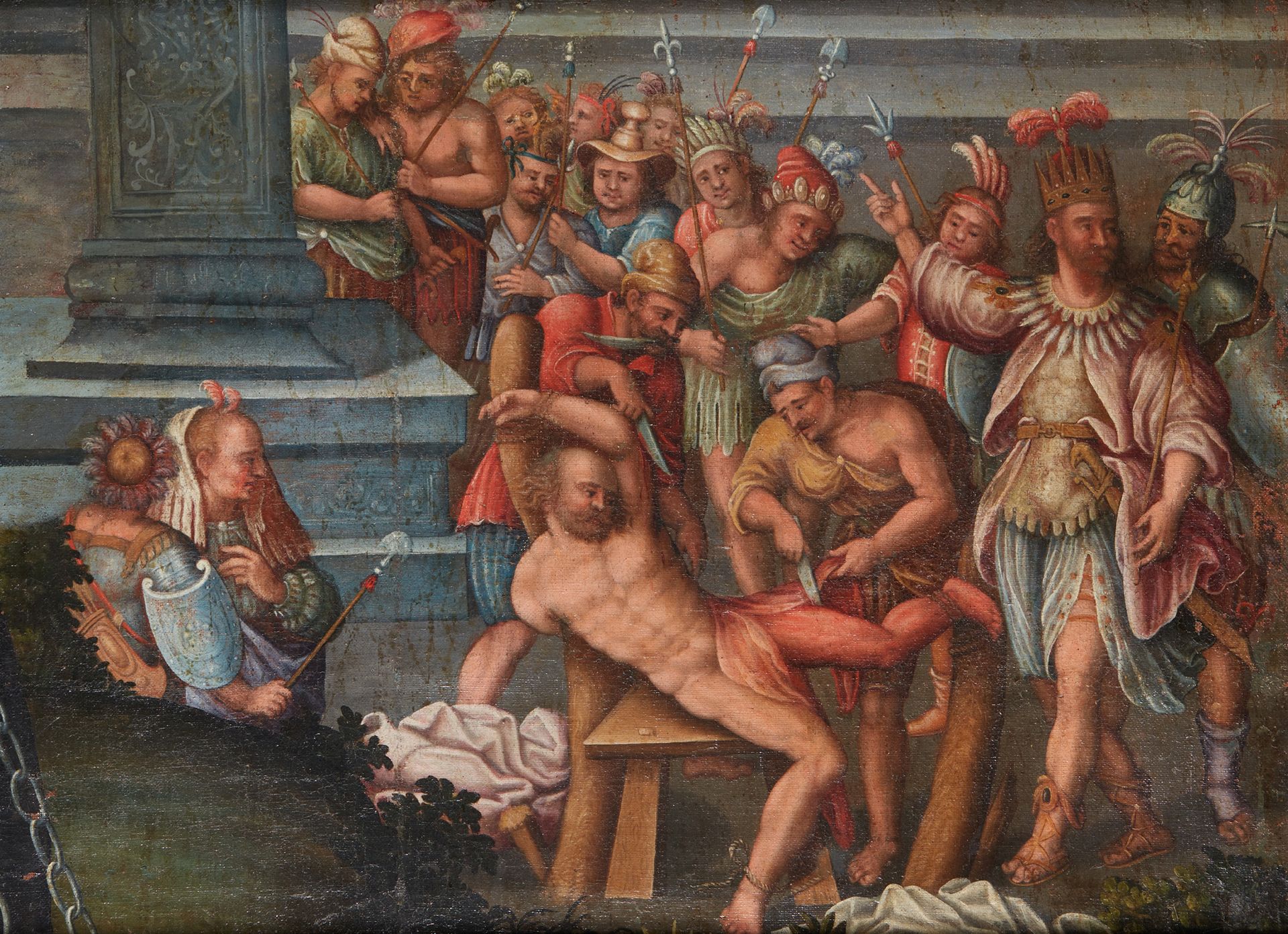 ÉCOLE d'AMÉRIQUE du SUD du XVIIIe siècle 图努帕的殉难
在其原始画布上
49 x 66 cm
在西班牙人向埃尔科劳省传教&hellip;