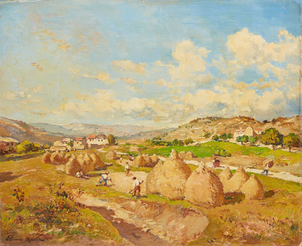 Étienne Philippe MARTIN (1856/58-1945) Les Aires à Riez (Basses-Alpes)
板上油画，左下角签&hellip;
