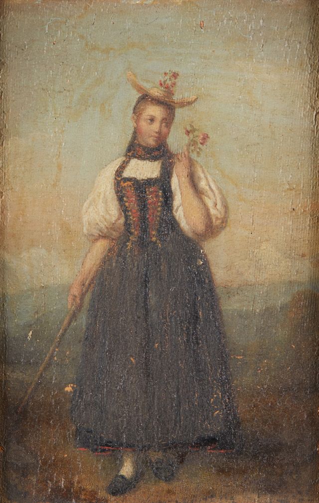 École ITALIENNE vers 1830 年轻的那不勒斯人
年轻的园丁
镶嵌在面板上的一对绘画
21 x 14 cm