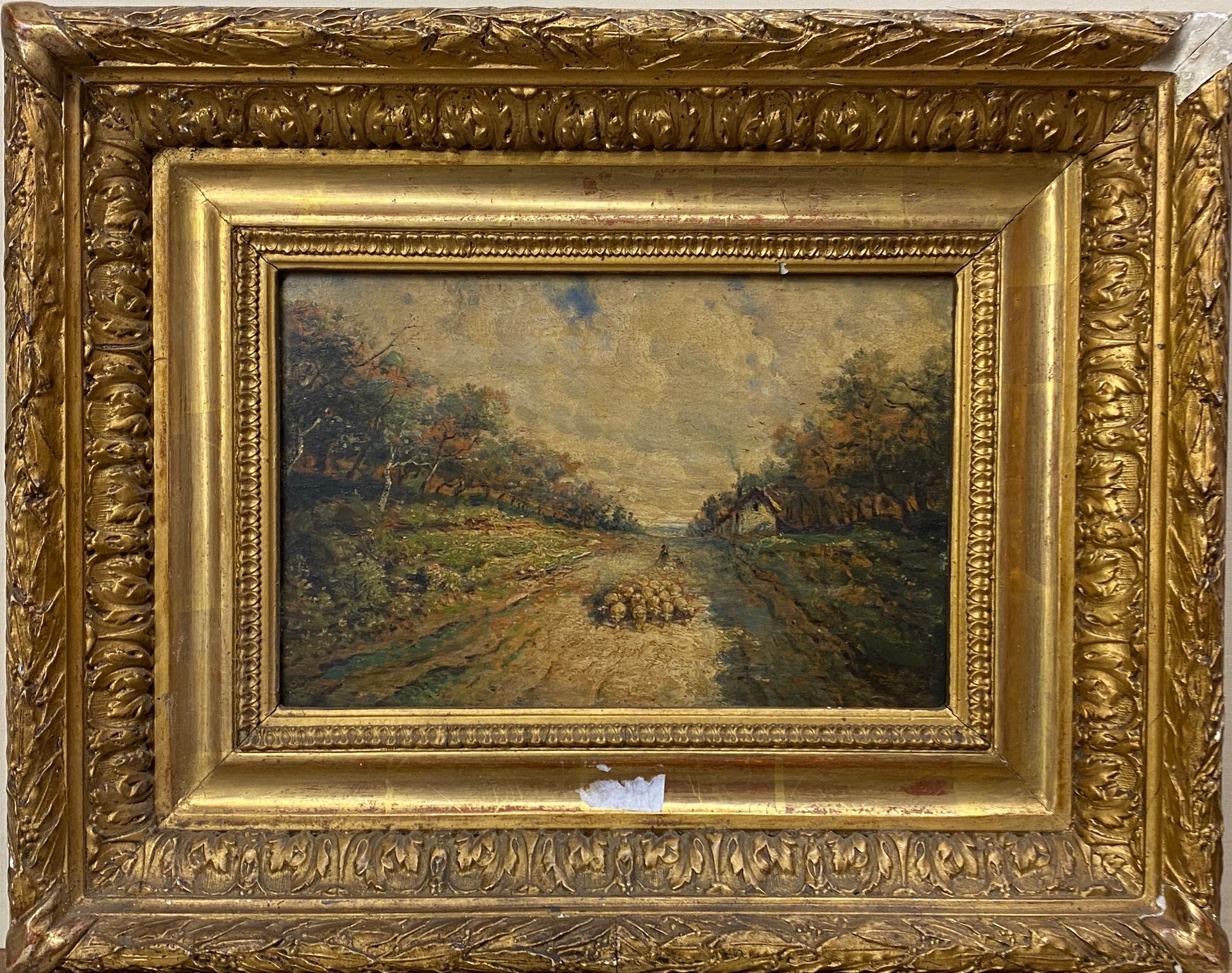 Null 克劳德-弗朗索瓦-奥古斯特-梅斯格尼 (1836-1884)

"牧羊人和他的羊"。

板上油彩。

签名在背面，首字母M在左下方。

尺寸：17,5&hellip;