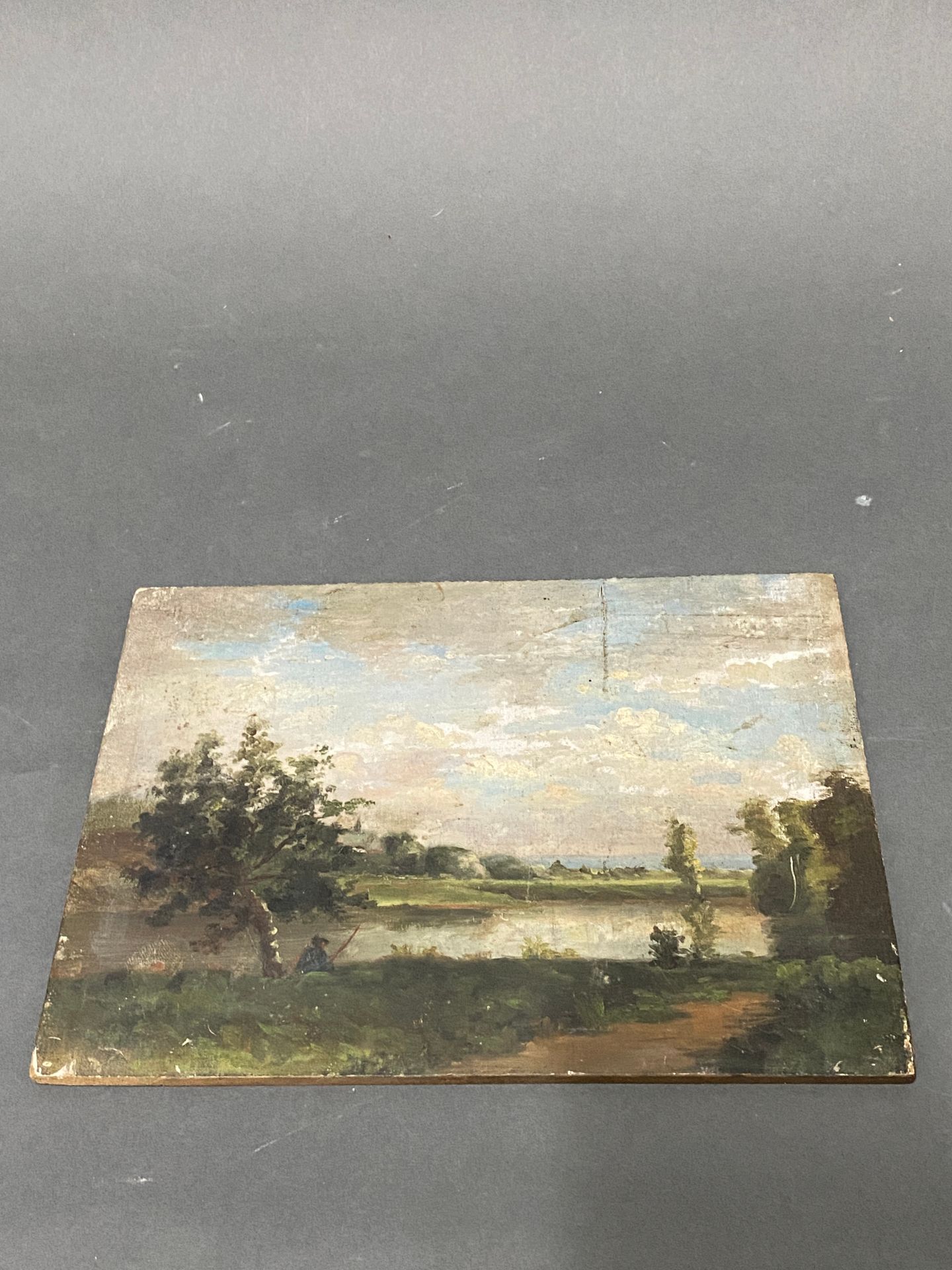 Null "Landscape with a fisherman

Oil on panel

XIXth century

16 x 21,5 cm