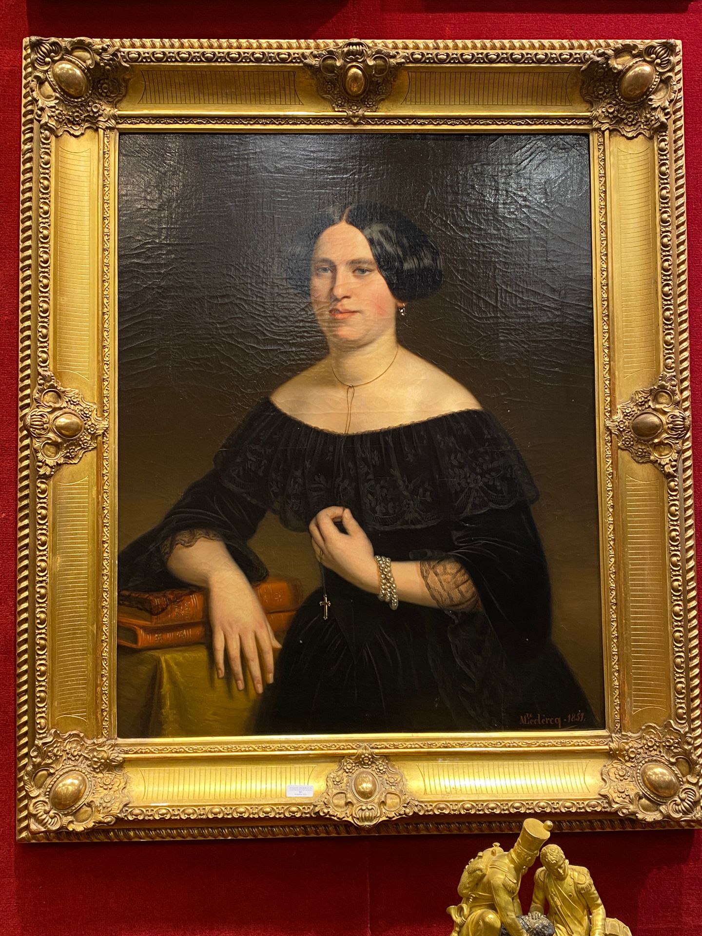 Null *Marguerite LECLERCQ

(Active in 1851)

Portrait of a young woman in a blac&hellip;