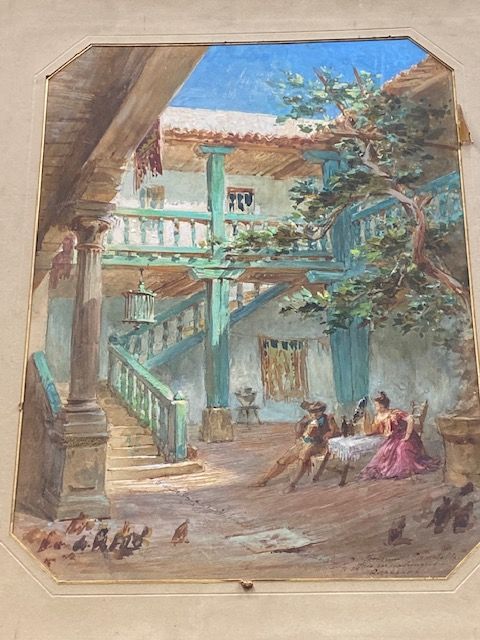 Null 卡佩扎特-尤金-路易斯(1833-1912)

生动的法庭场景

右下角有签名的水彩画。

46,5 x 33,5 cm
