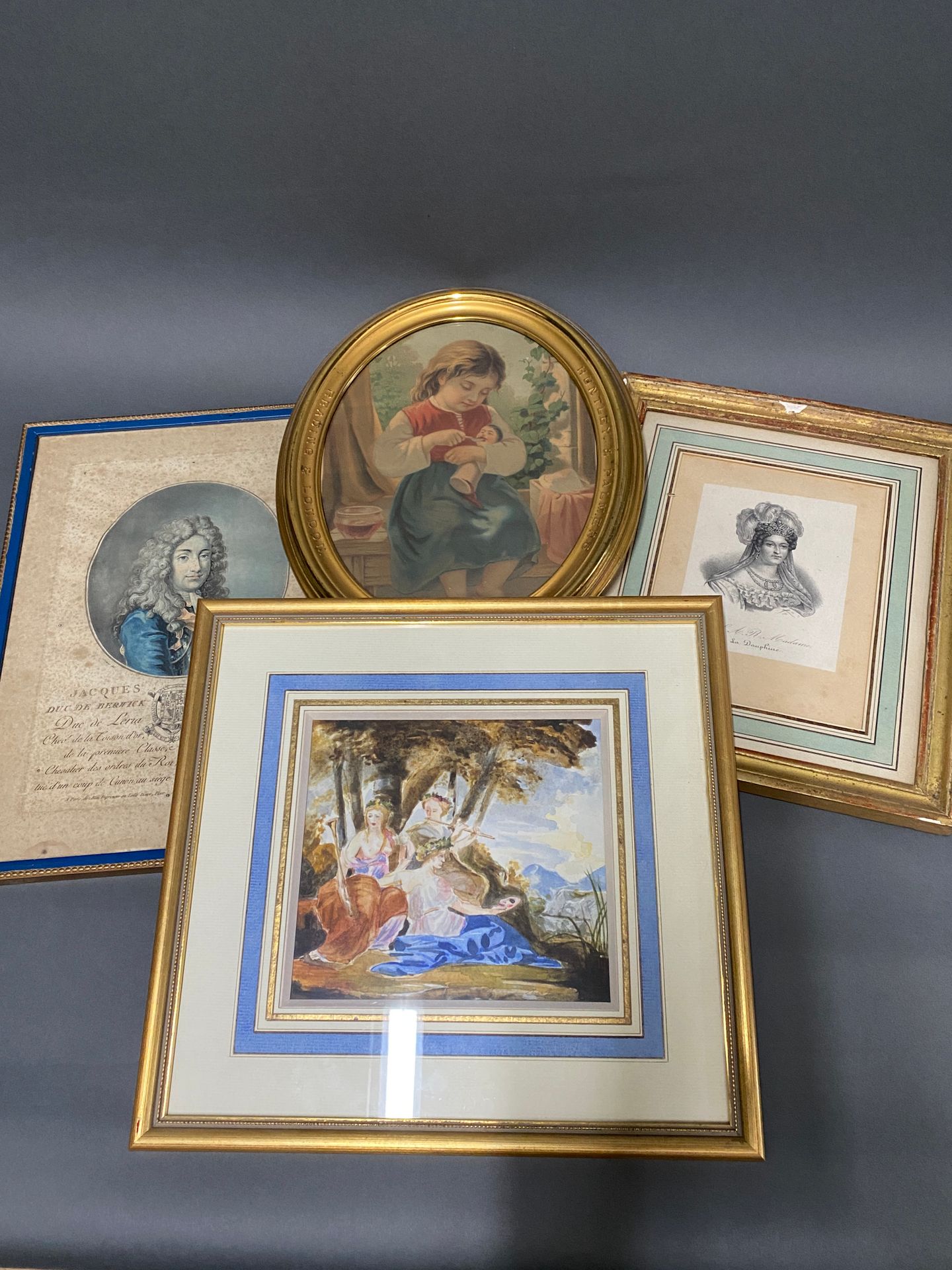 Null Set of four miscellaneous framed pieces