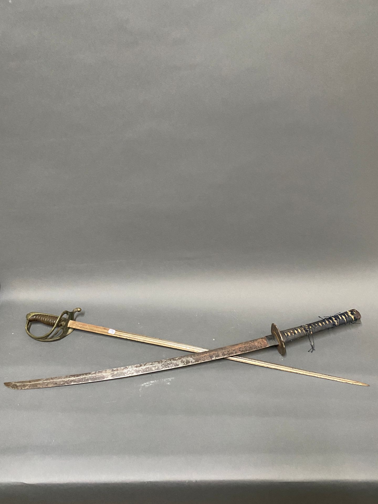 Null Japanese sword and a sword (without scabbard)

XIXth century