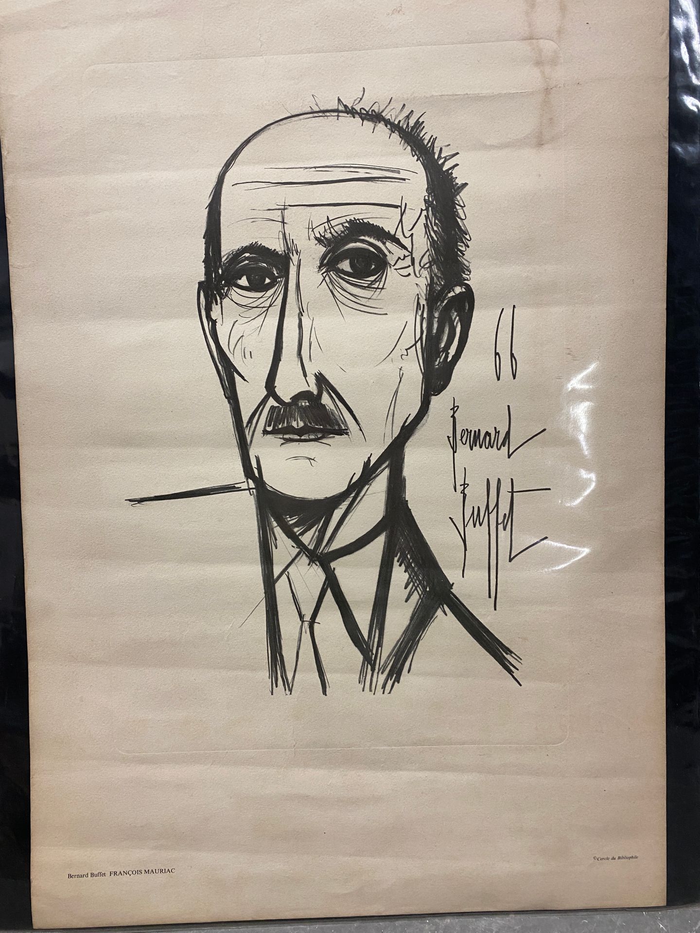 Null 布菲特-伯纳德(1928-1999)

弗朗索瓦-莫里亚克的画像，1966年

黑板。书法家出版社。

纸张的尺寸：56 x 38厘米 - 主题的尺寸&hellip;