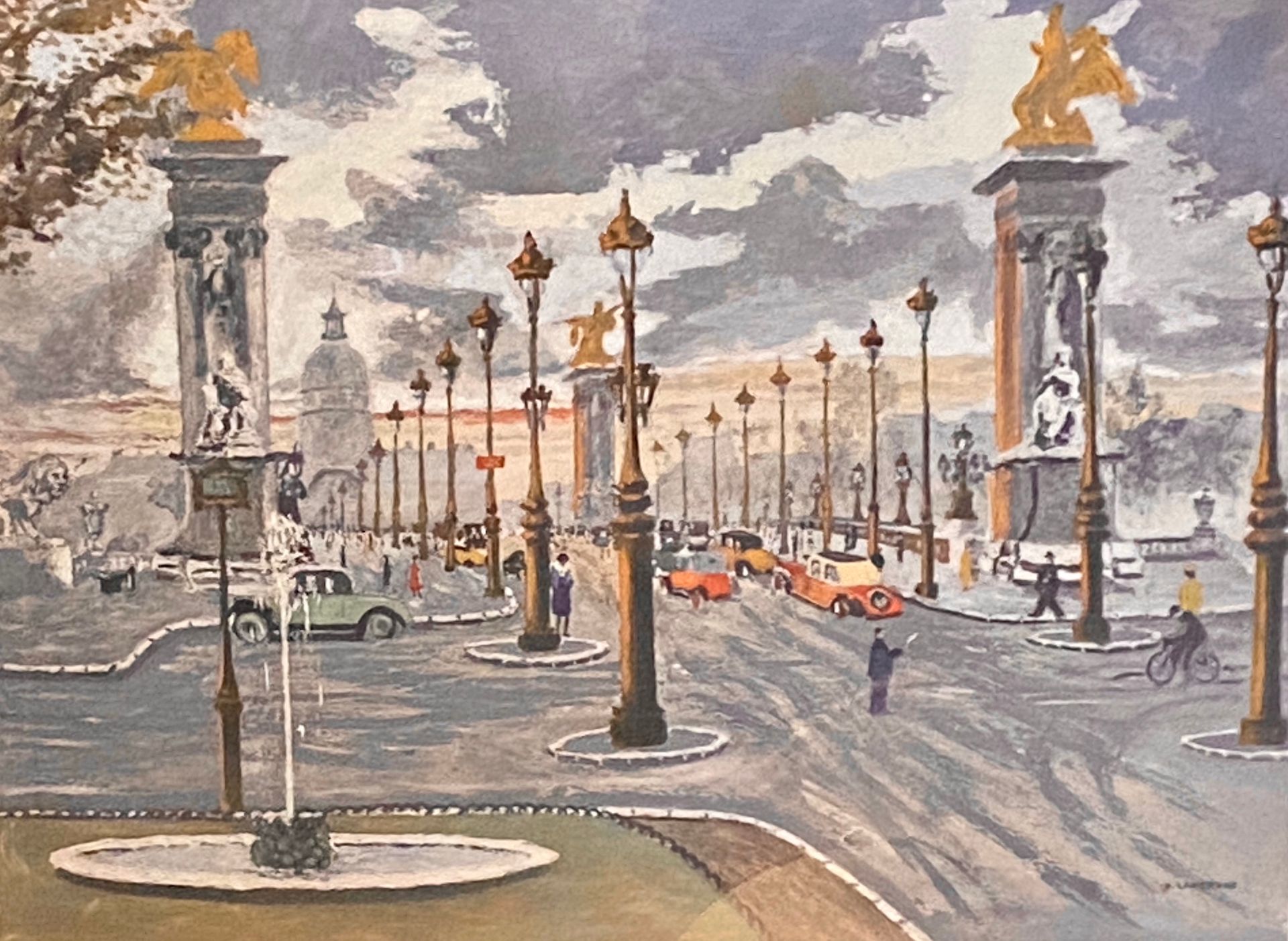 Null B.LANGRUNE (日期)

协和广场-亚历山大三世桥

两幅彩色石版画，在版上签名。

尺寸：34 x 47厘米（视图）和48 x 63厘米（单&hellip;
