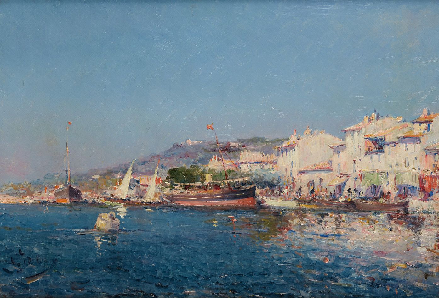 GODCHAUX (XXe siècle) Martigues港口的景色
布面油画。
左下方有签名。
38 x 55厘米
