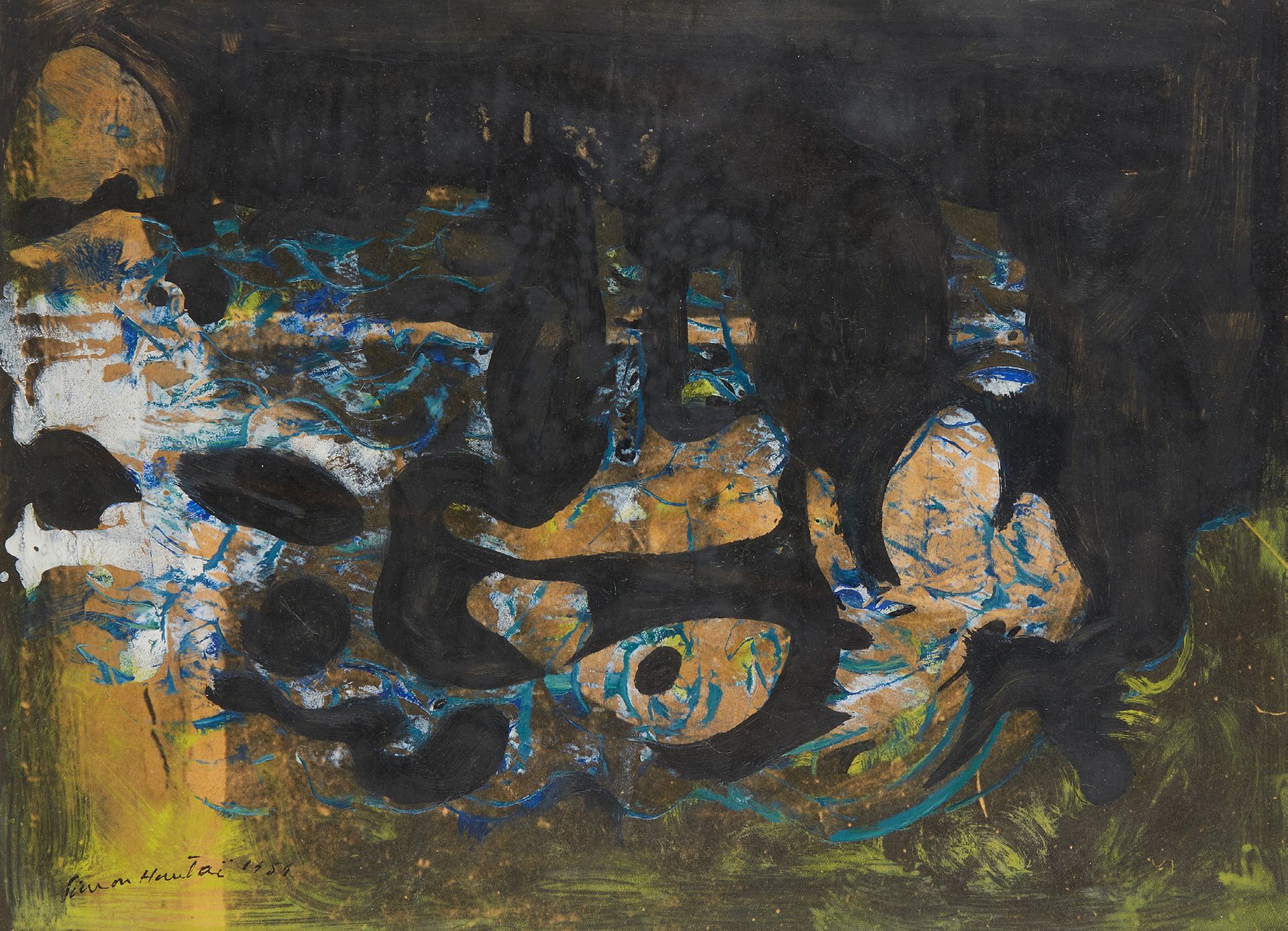 Simon HANTAI (1922-2008) Ohne Titel, 1951
Tinte und Öl auf Papier, unten links s&hellip;