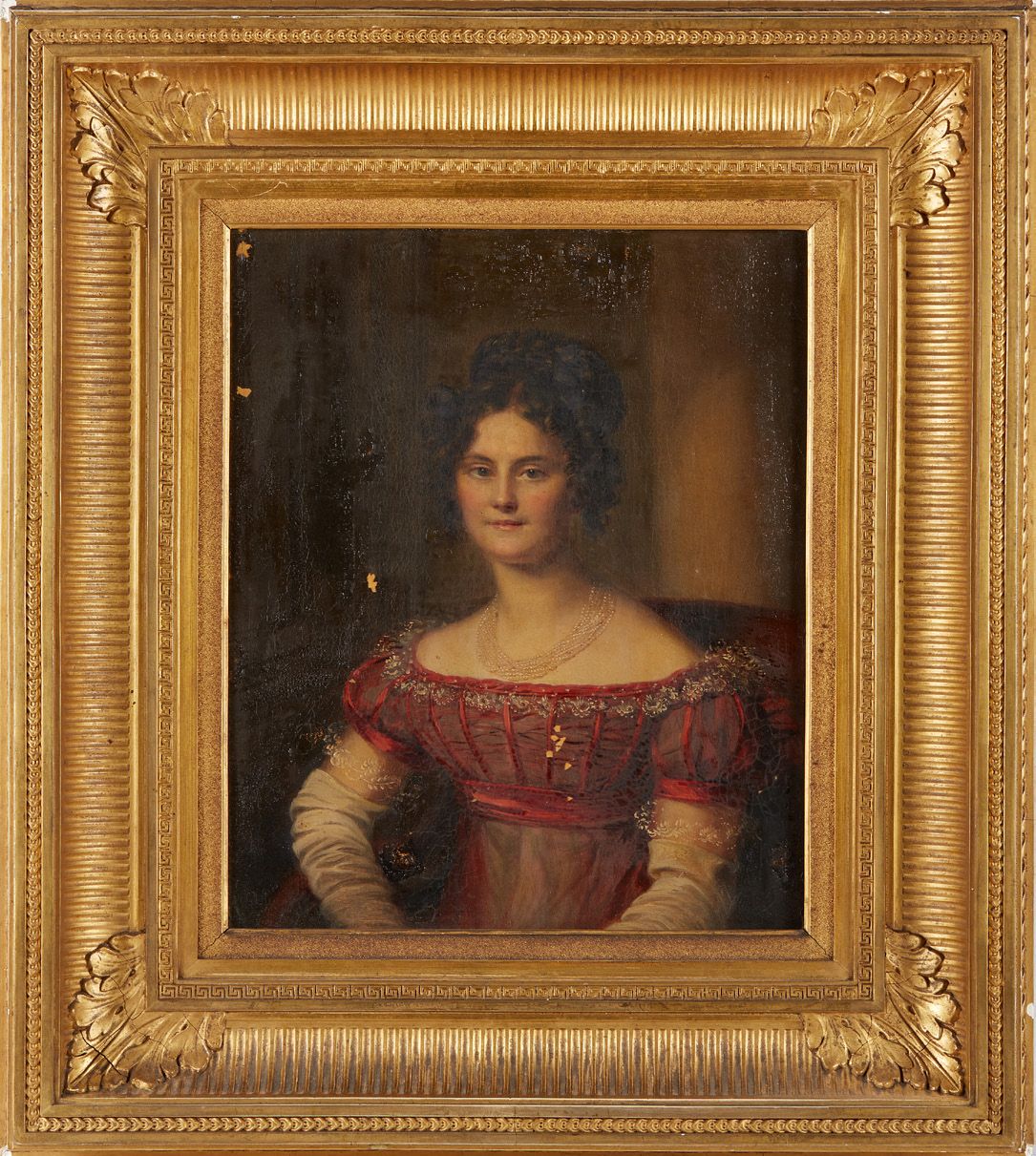 Ecole FRANÇAISE vers 1830 Portrait de femme à la robe rouge
Sur sa toile d'origi&hellip;
