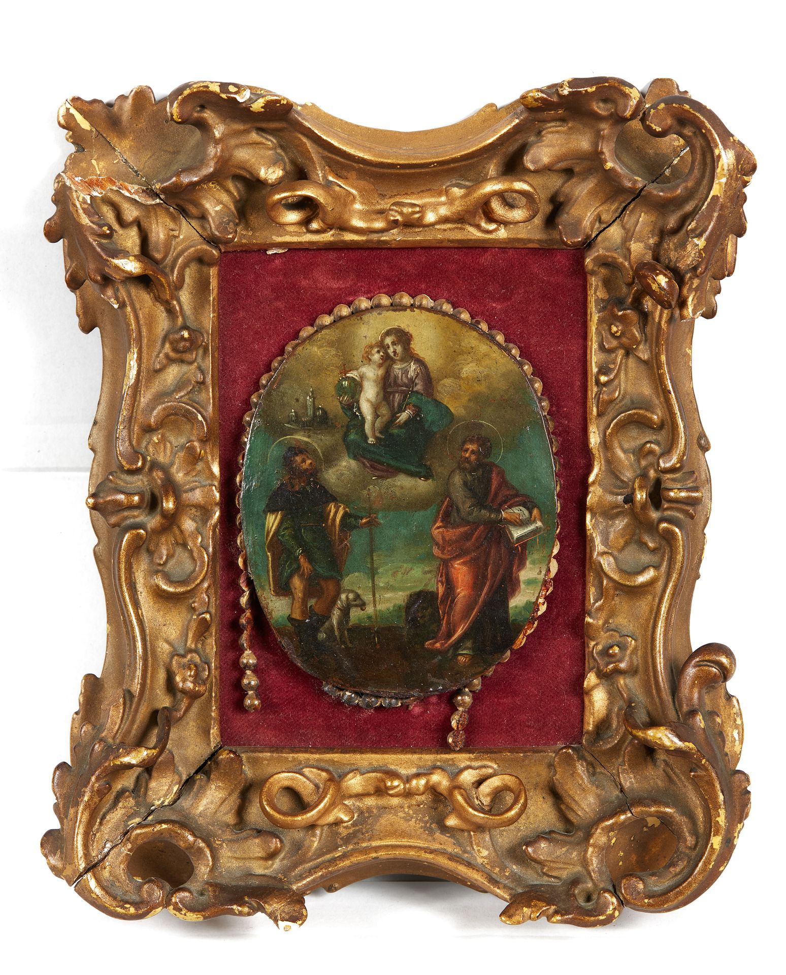 Null 18世纪的西班牙学校

圣罗克和圣杰罗姆之间的圣母和儿童

铜。

10,5 x 8,5厘米。