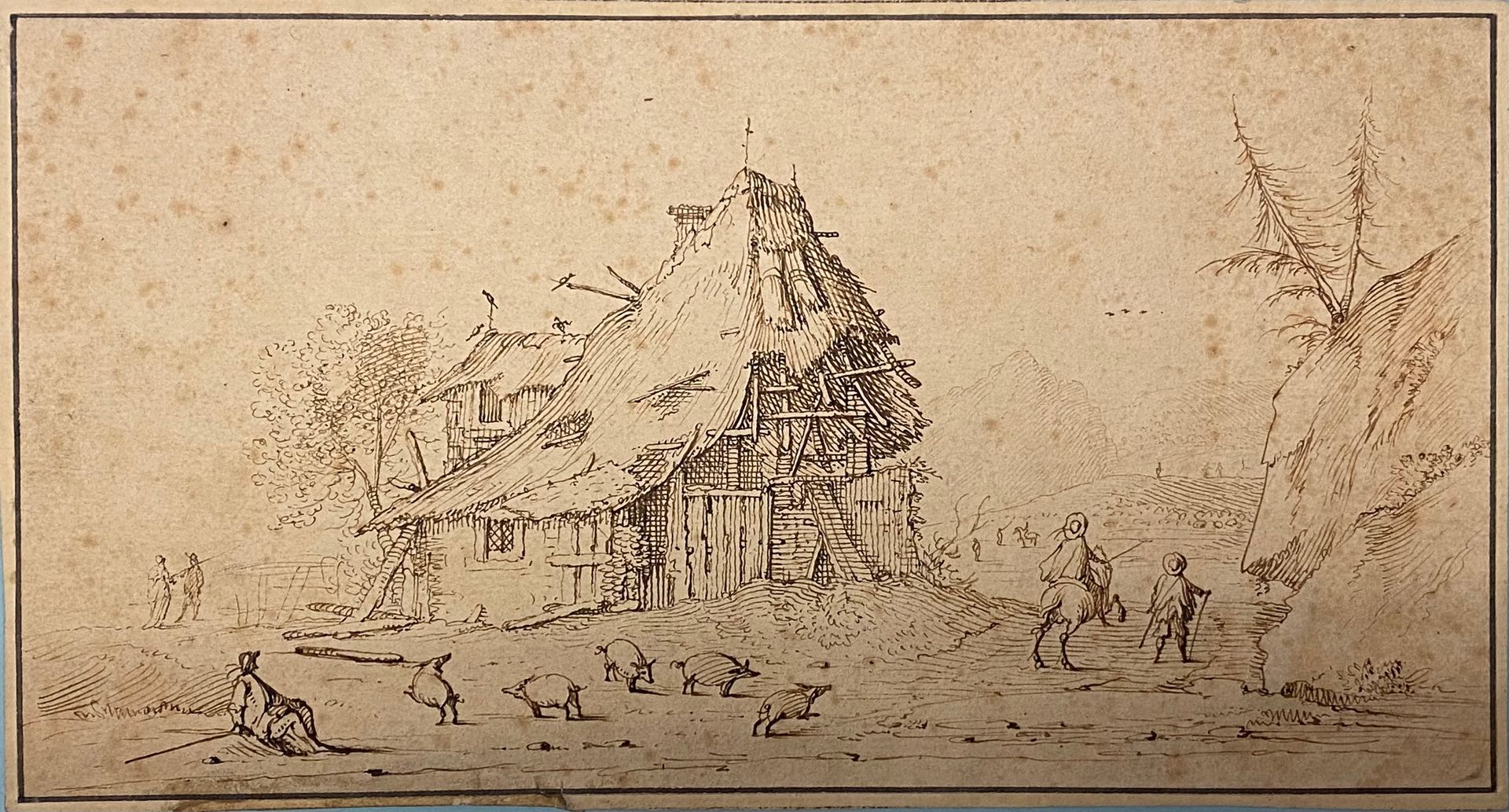 Null 两张图:



- 17世纪的霍兰德学校

古老的农场

钢笔和棕色墨水。

13,5 x 25 cm。

 

- 17世纪荷兰学派，Adrien &hellip;