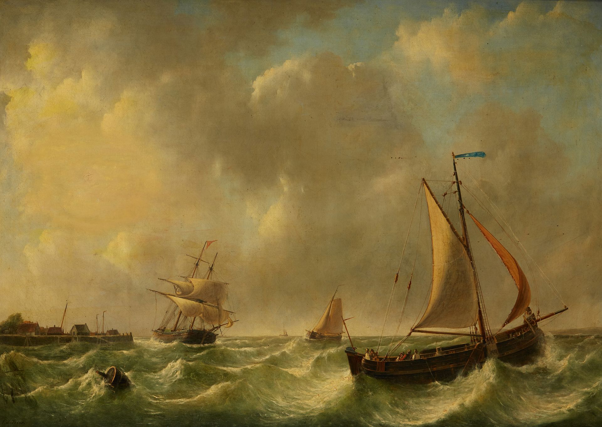 Null E. DE VRIES (XIXth century)

Marine

Oil on canvas.

Signed lower left.

71&hellip;