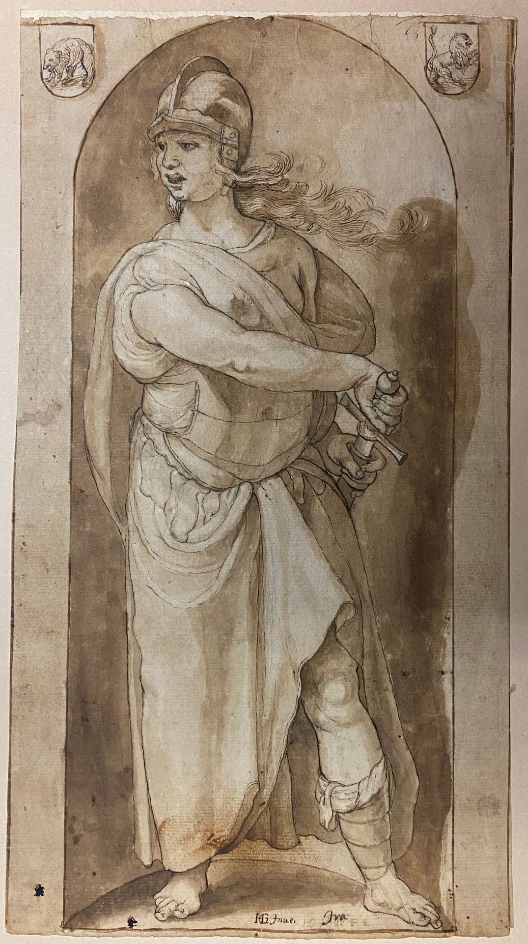 Null 两张图:



- 17世纪的意大利学校

愤怒的寓意

钢笔和棕色墨水，棕色水洗。

尺寸：30,5 x 16厘米。

底部有一个HG F. Ira&hellip;