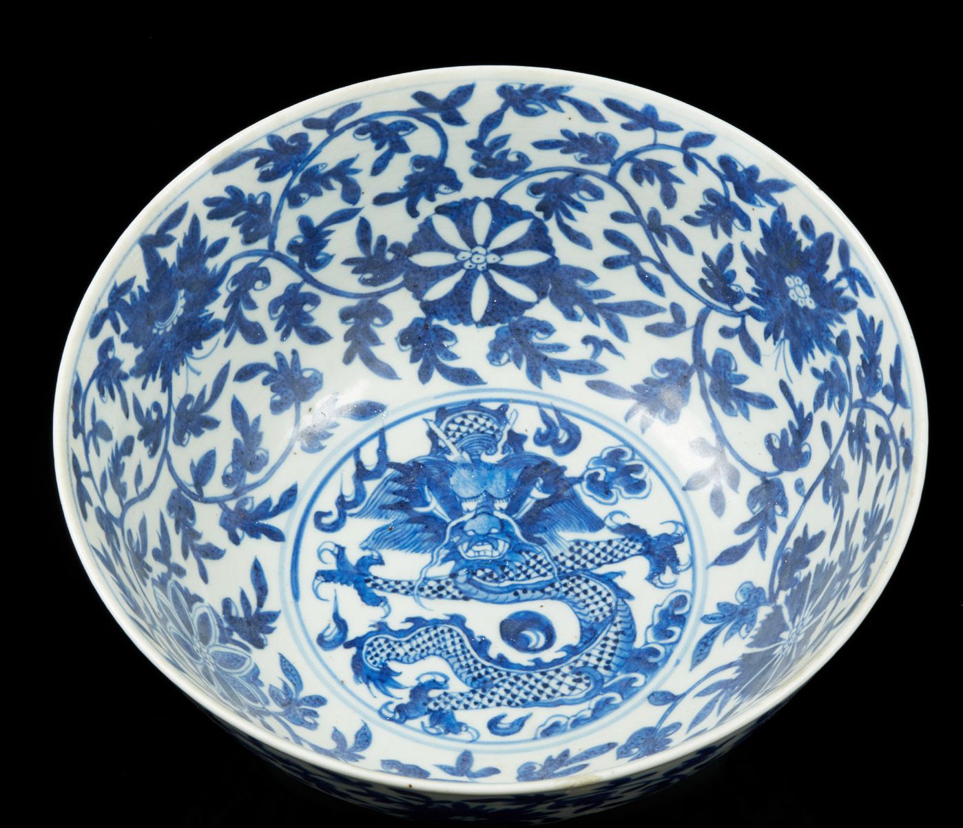 CHINE, période GUANGXU (1875-1908) Blue and white porcelain bowl decorated with &hellip;