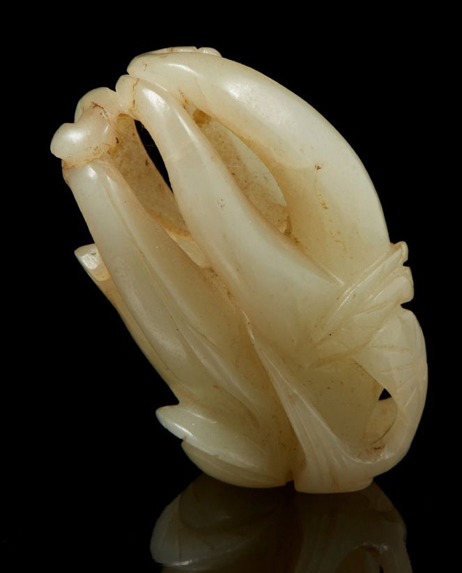 CHINE, période JIAQING 代表佛祖之手的青花瓷玉器主题或 "Lemon digitate"。
树枝上有小缺口。
L. 6 cm