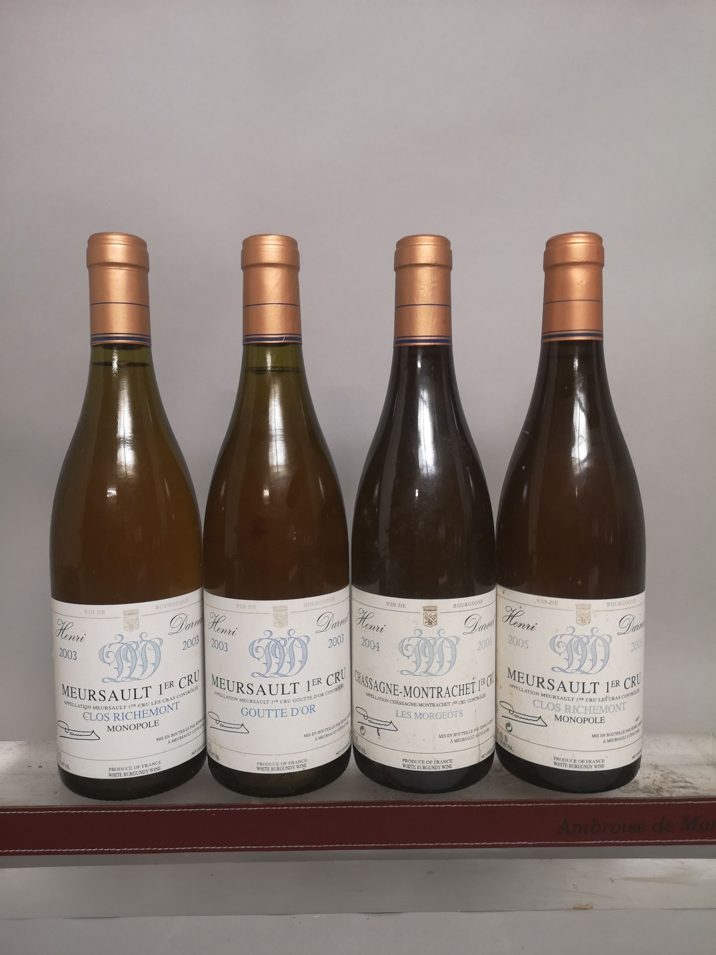 Null 4 bottles BOURGOGNE 1er cru BLANCS - Henri DARNAT

1 MEURSAULT 1er Cru "Gou&hellip;