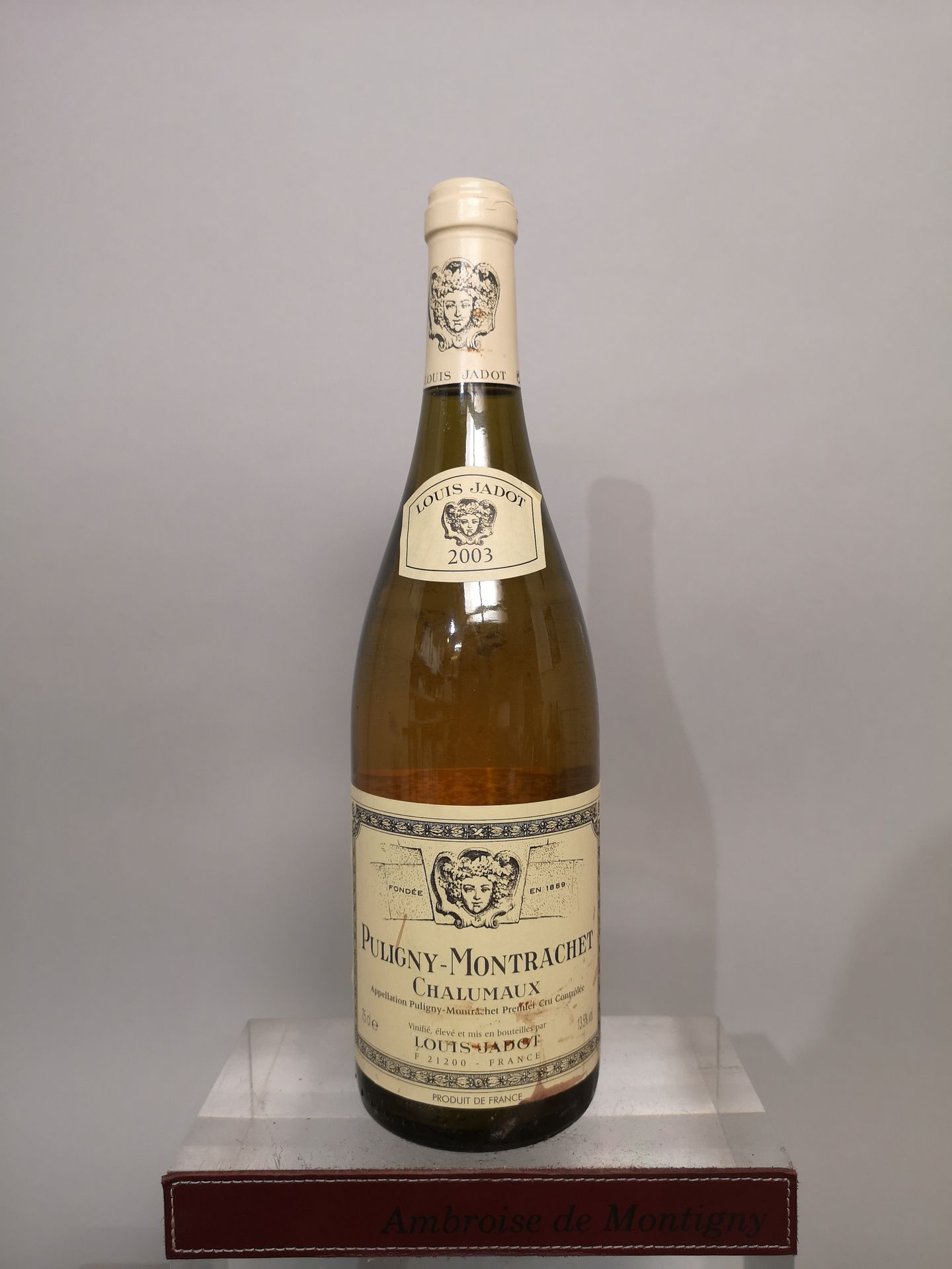 Null 1 botella PULIGNY MONTRACHET 1er cru "Chalumaux" - L. JADOT 2003 

Etiqueta&hellip;
