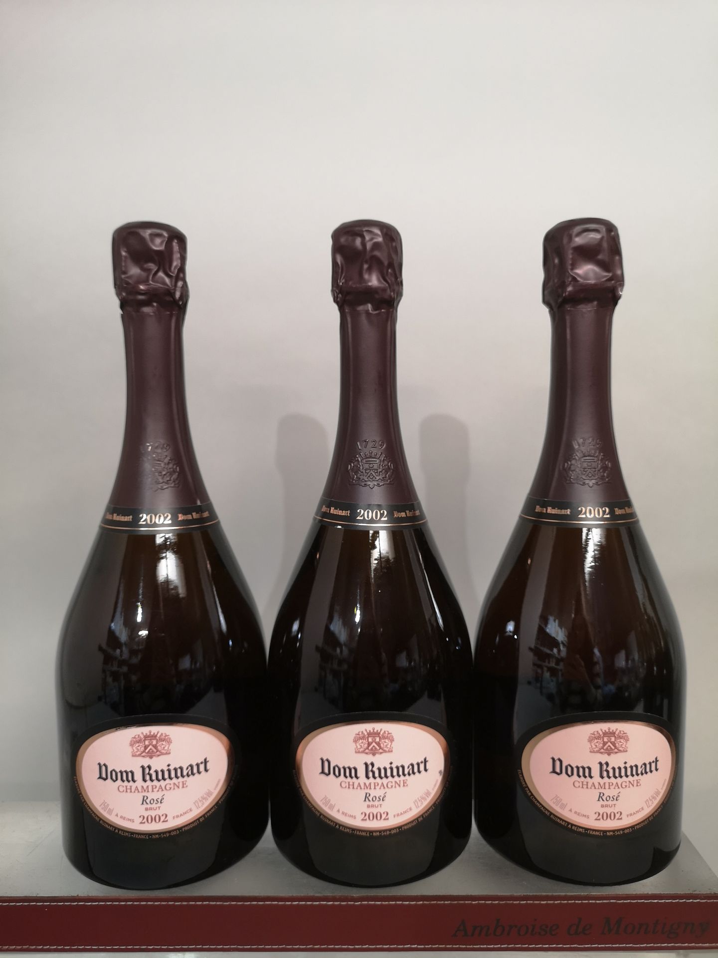 Null 3 botellas CHAMPAGNE DOM RUINART Rosé 2002
