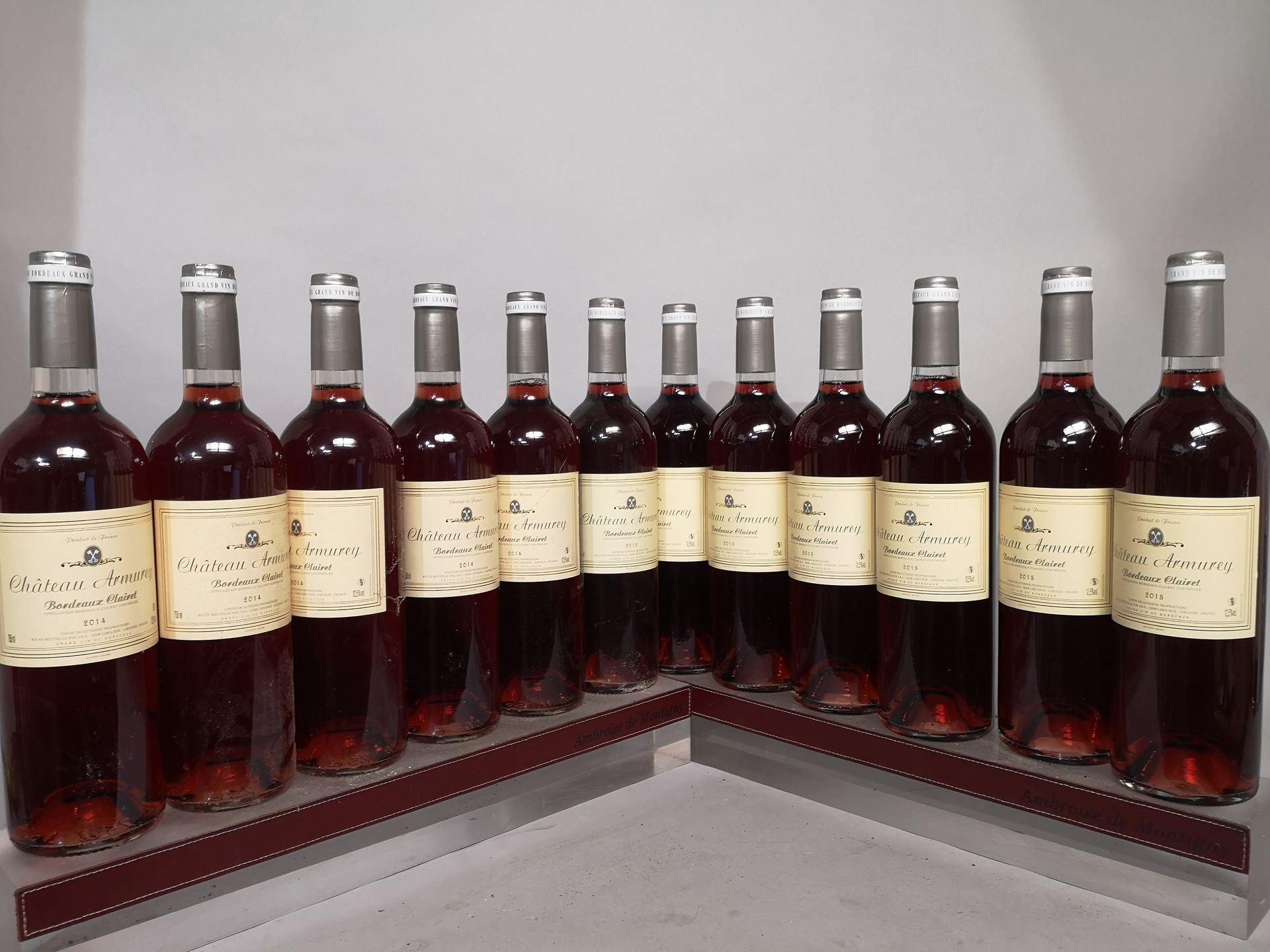 Null 12 bottles Château ARMUREY - Bordeaux Clairet 5 from 2014 and 7 from 2015