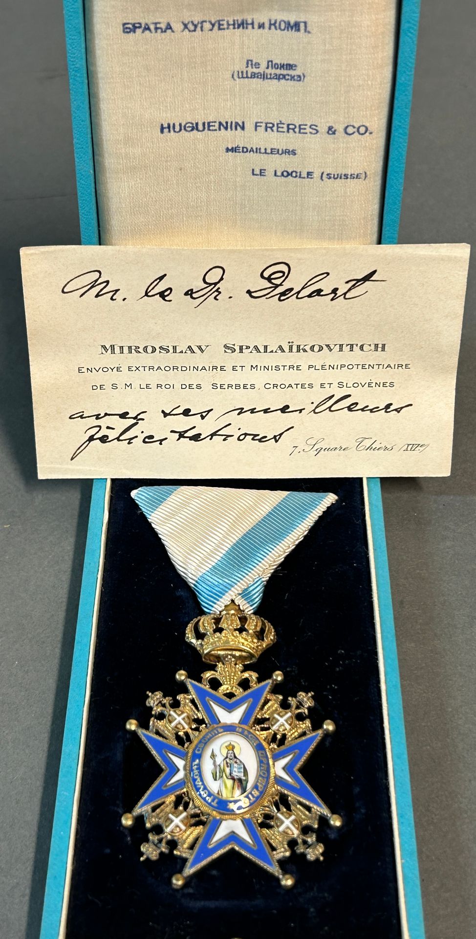 Null Serbia, Orden de San Sava.

Cruz de caballero esmaltada con cinta y estuche&hellip;
