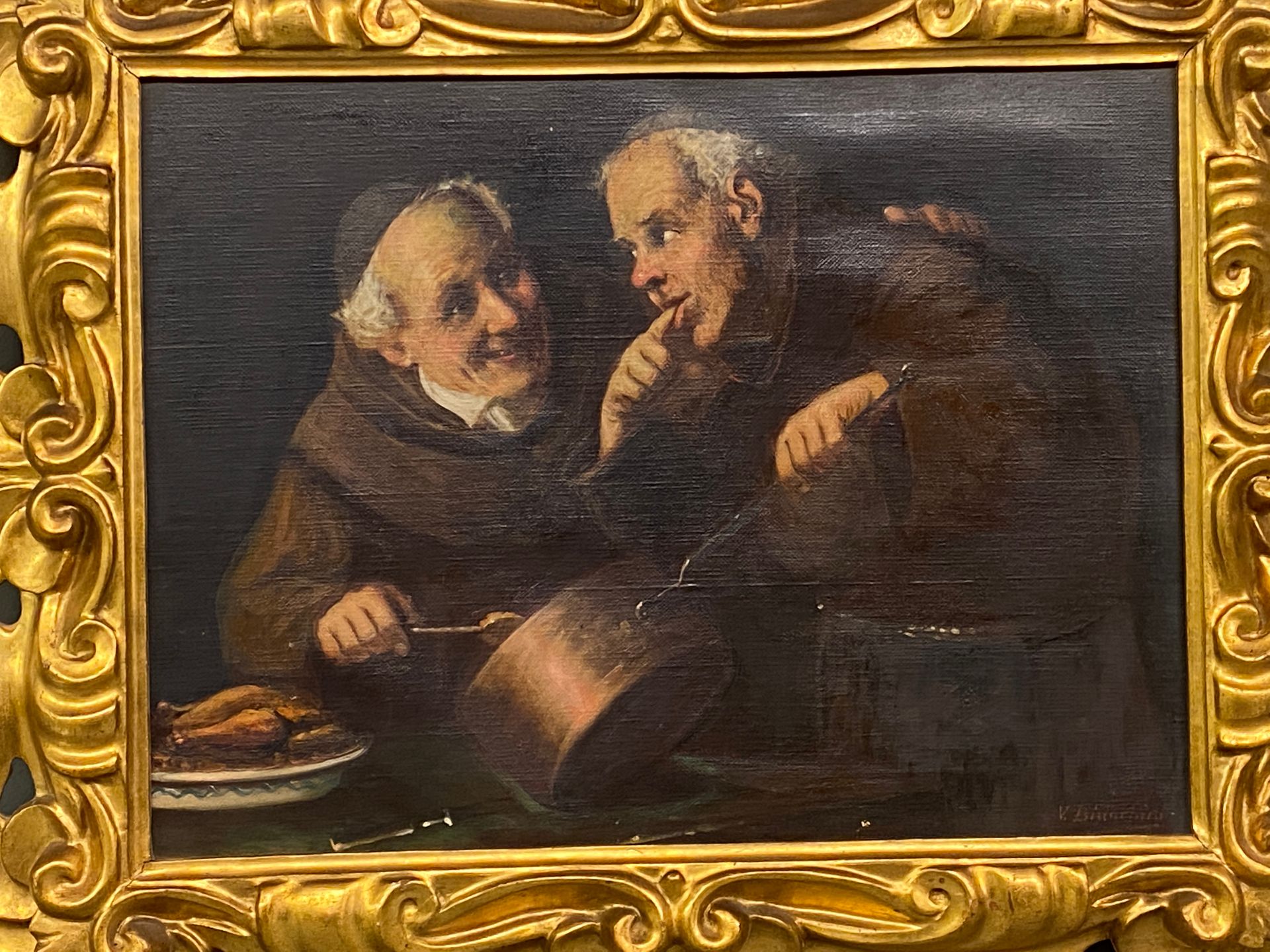 Null BIANCHINI V 
Deux moines, Fratti ghiattoni
Huile sur toile 
Située à Floren&hellip;