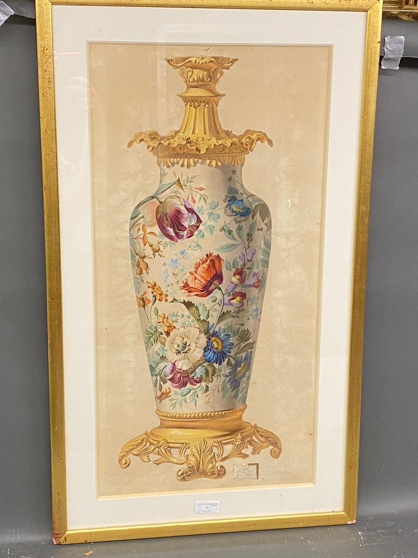 Null Ecole FRANCAISE vers 1880
Vase en porcelaine à décor de fleurs
Aquarelle
65&hellip;
