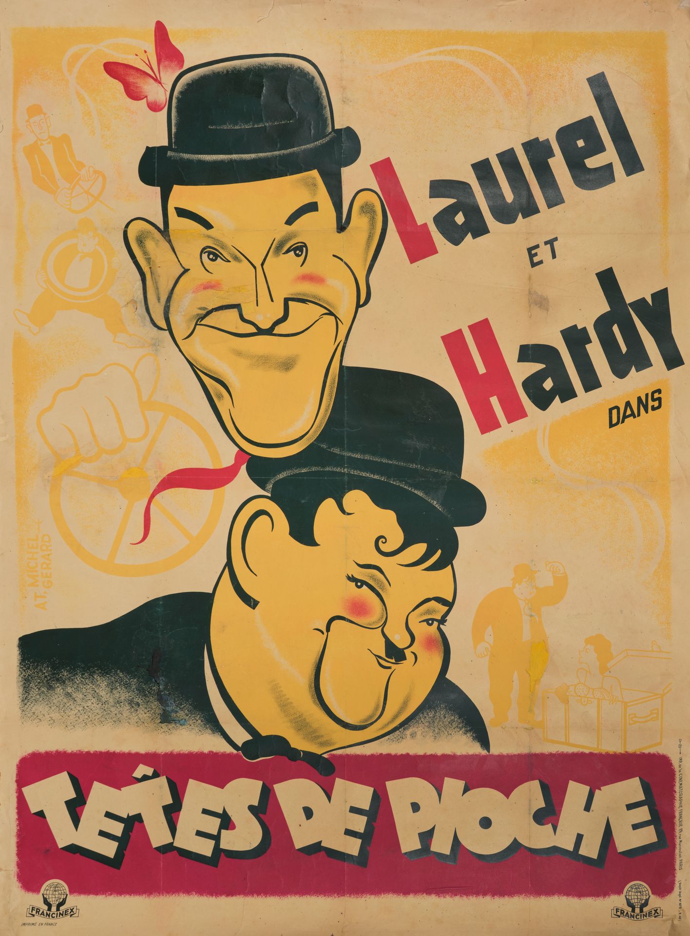 Null 影院 
劳瑞尔和哈迪在 
四重奏
法国电影出版社
150 x 115 厘米
旧衬底，旧修复