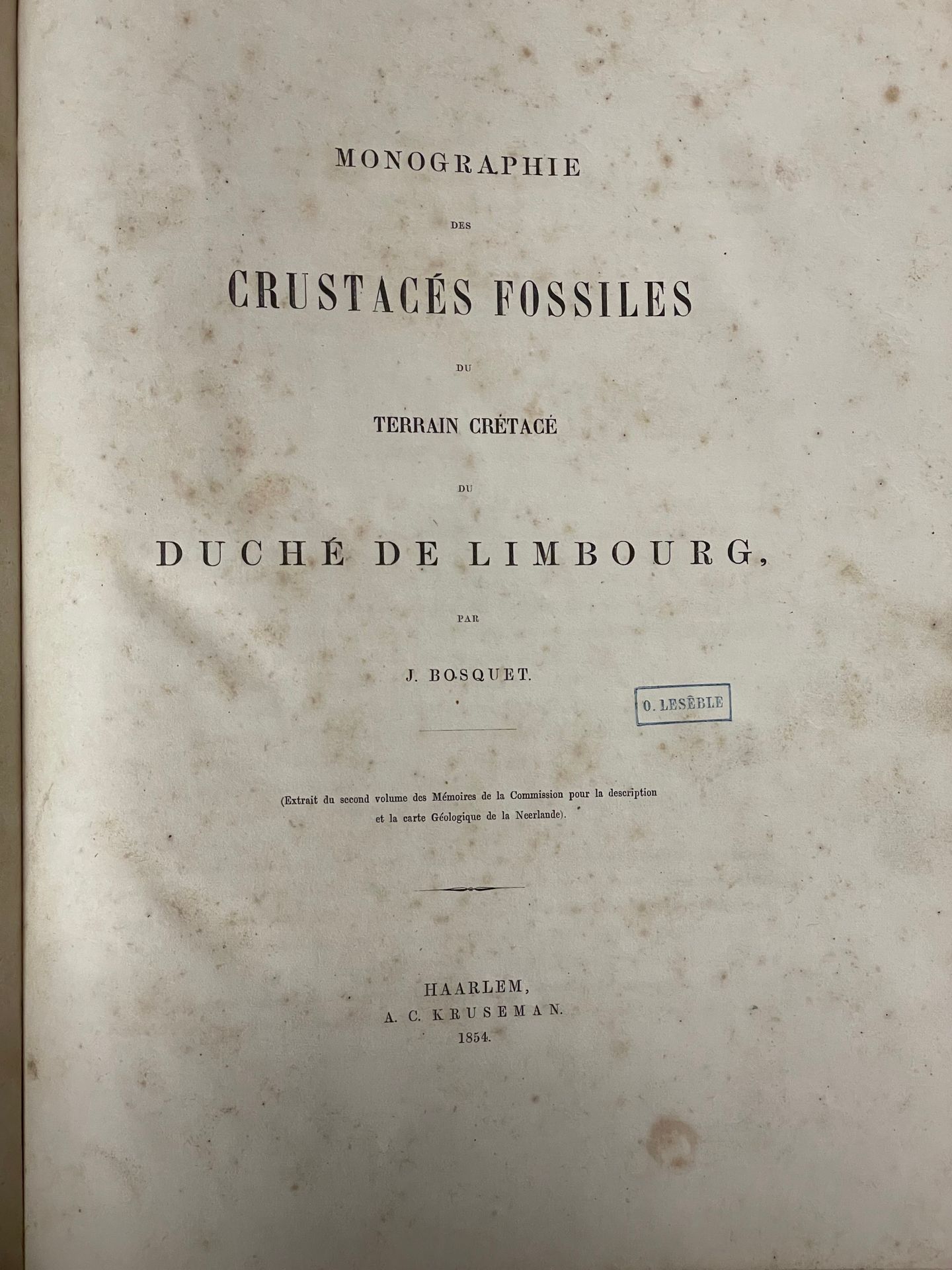 Null BOSQUET, J. Monographie des crustacés fossiles du terrain cétacé du Duché d&hellip;