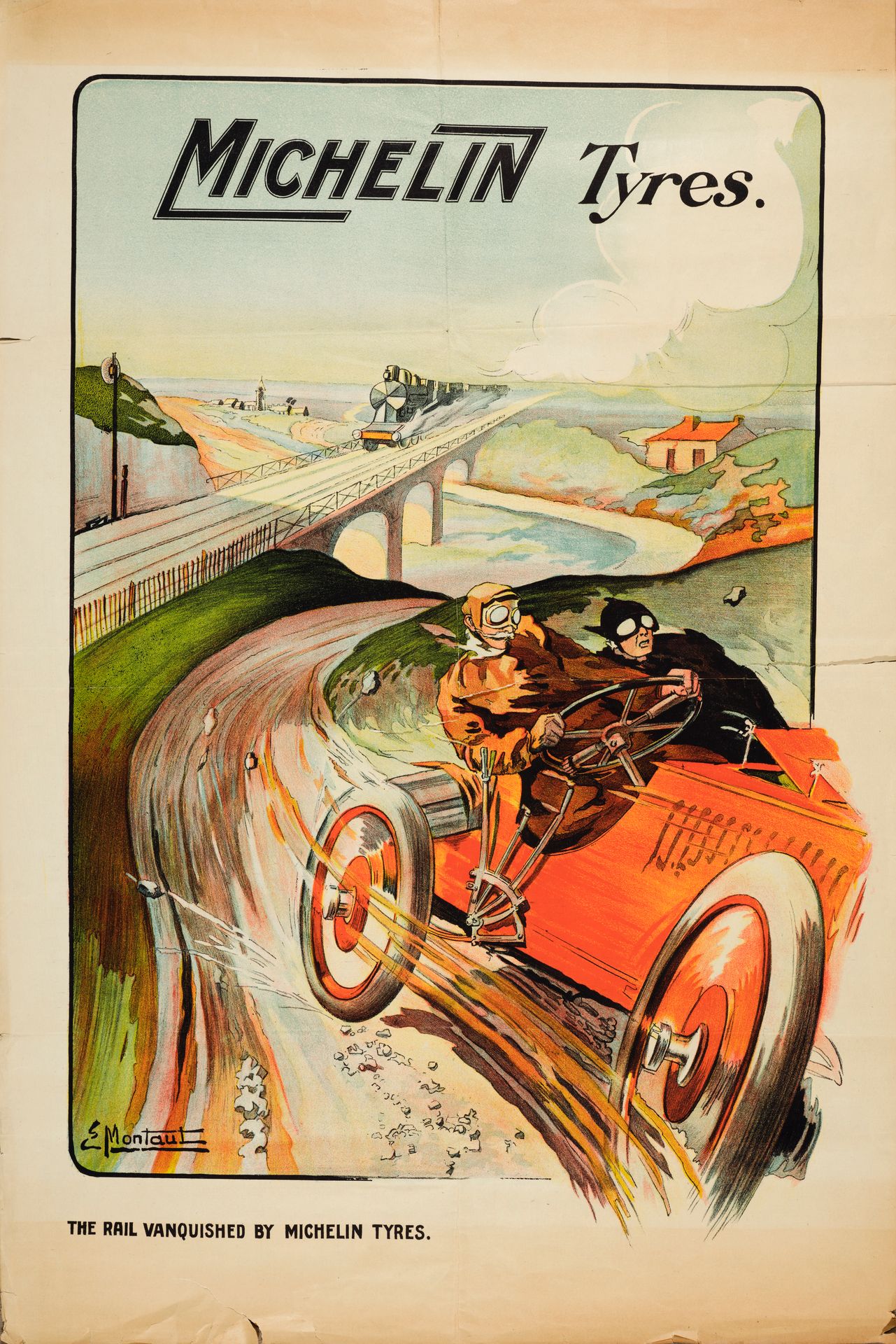 Null Ernest MONTAUT (1879-1909)
Michelin Tyres (Pneus Michelin)
Rare affiche non&hellip;