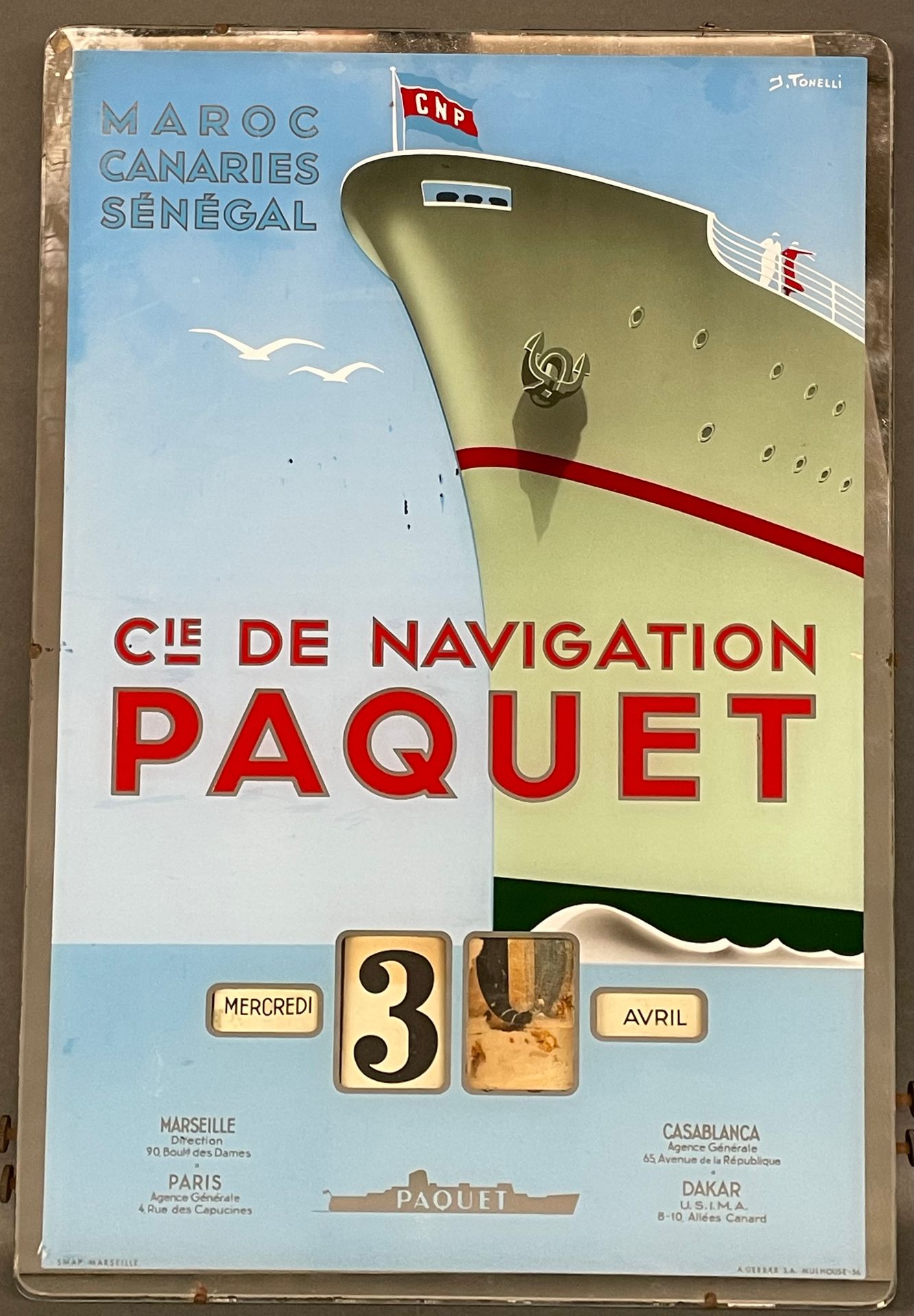 Null Compagnie de navigation PAQUET 
Maroc Canaries Sénégal
Calendrier perpétuel&hellip;