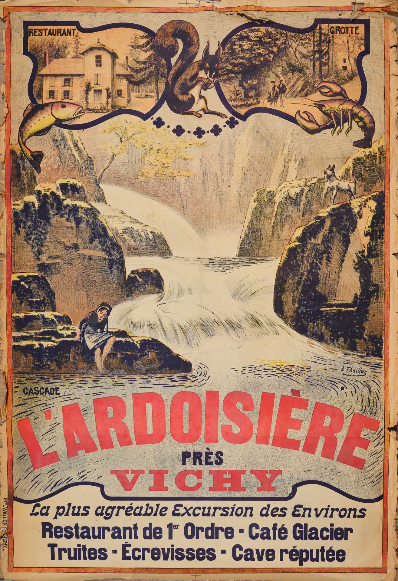 Null 泰勒（十九至二十世纪）
维希附近的 L'ARDOISIERE
Imp Wallon Vichy
海报，无画布，破损，缺边
124 x 85 厘米