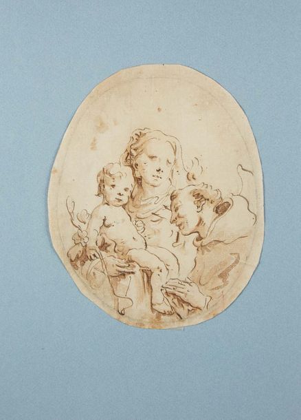 Attribué à Giovanni Battista TIEPOLO (1696 – 1770) 
La Vierge à l'Enfant avec Sa&hellip;