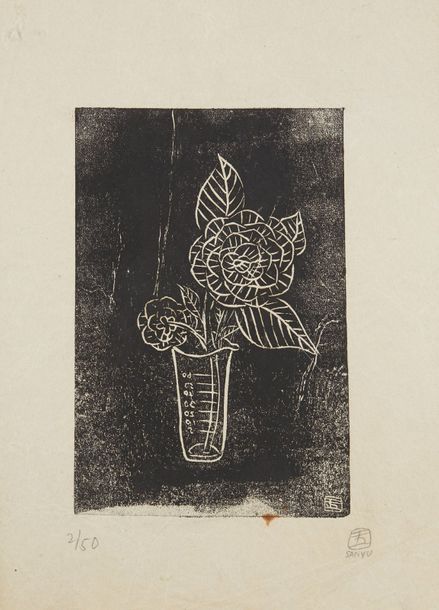 SANYU (1901-1966) 
Fleurs dans un vase 1930
Estampe signée en bas à droite, port&hellip;