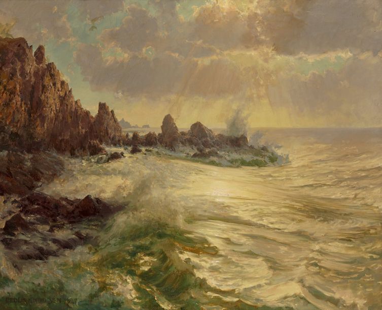 Peder Jacob Marius KNUDSEN (1868-1944) Premier rayon de soleil après la tempête
&hellip;