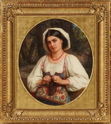 Louis Stanislas FAIVRE DUFFER (Nancy 1818-Paris 1897) Portrait de femme à la cou&hellip;