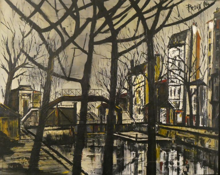 Null Albert PROUX (né en 1943) (?)
"Paris le canal Saint Martin"
Huile sur toile&hellip;