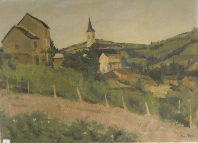Null Roger FORISSIER (1924-2003)
" village de Combradet " (Aveyron)
Huile sur to&hellip;