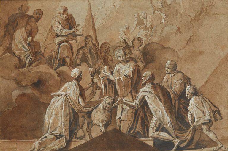 Attribué à Sigismondo CAULA (1637-1724) Allégorie du martyr de Saint Marc
Plume &hellip;