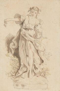 École FRANÇAISE du XVIIIe siècle Femme d'après l'antique
Dessin.
Dim.: 15 x 10,5&hellip;