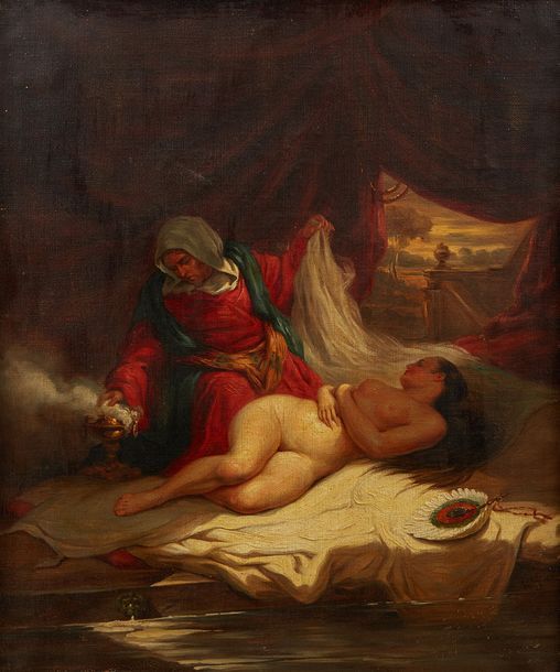 Alexandre Marie Longuet (1805-1851) 
Après le bain Huile sur toile Signée en bas&hellip;