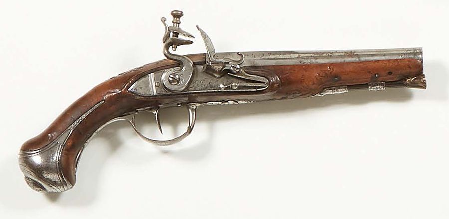 Null Pistolet à silex la platine gravée de l'armurier.
Angleterre XVIIIe siècle.&hellip;