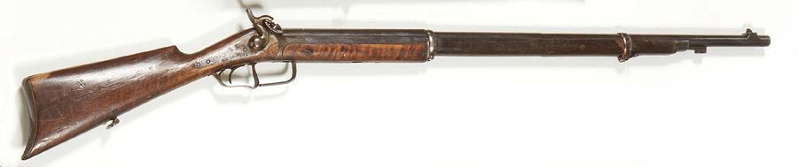 Null Rare fusil breveté de Gayes avec tampon de l'inventeur.
Canon sur rampe, bo&hellip;