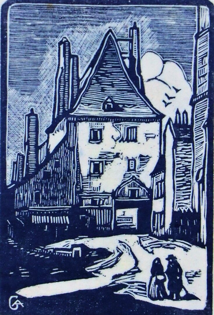 Null André CARROY (1910-1975).

La Charité sur Loire.

Gravure en noir, monogram&hellip;